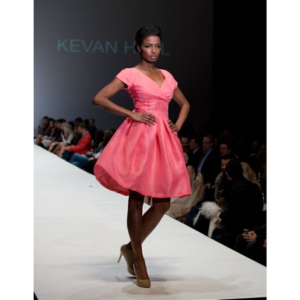 KEVAN HALL Couture Schiaparelli Pink 50s Style Cocktail Dress, NWOT, Sz. 8... ST